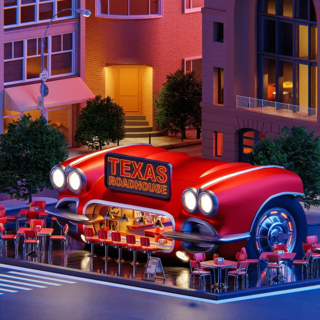 Restaurants Texas Roadhouse by Eslam Mhd | Best Isometric Artists Across the Globe