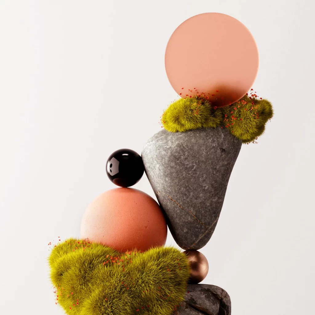 Series of personal compositions mixing glass, shapes and nature by Fran Rossi | Top Freelance 3D Artists for Hire