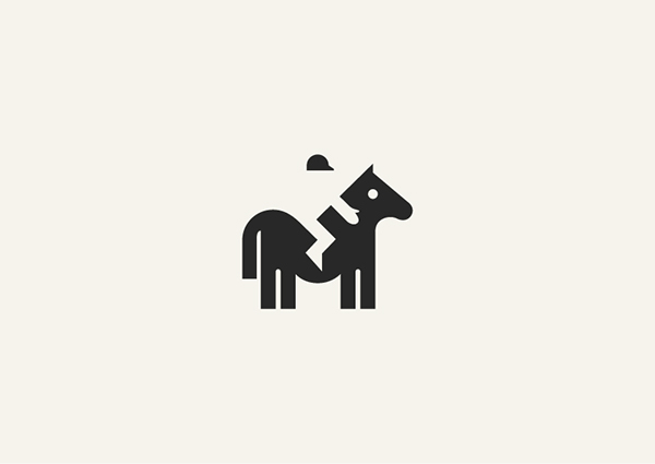 Horse negative space logo designed by George Bokhua | Best Negative Space Logo Designers for Hire Today