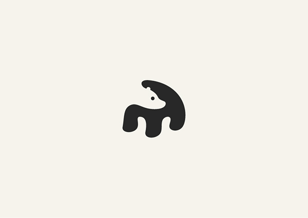 Bear negative space logo designed by George Bokhua | Best Negative Space Logo Designers for Hire Today