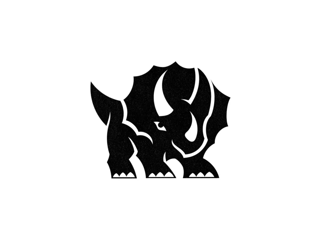 Rhino negative space logo by Gert van Duinen | Best Negative Space Logo Designers for Hire Today