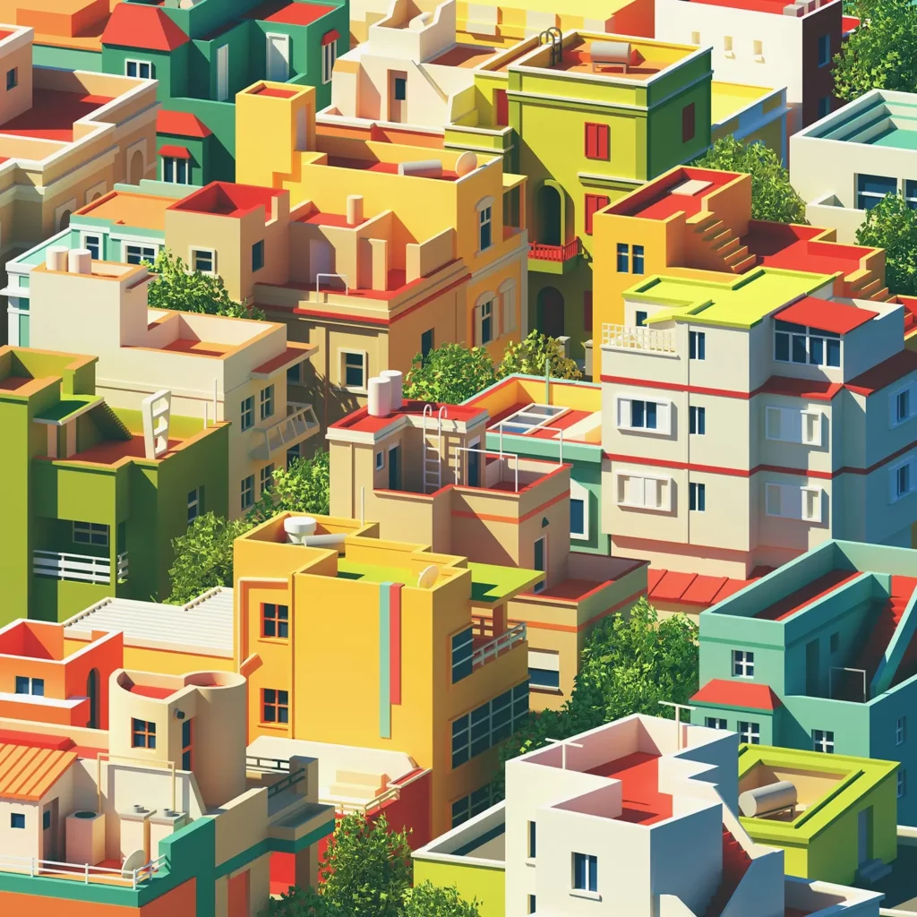 Colorful Blocks by Guillaume Kurkdjian | Best Isometric Artists Across the Globe