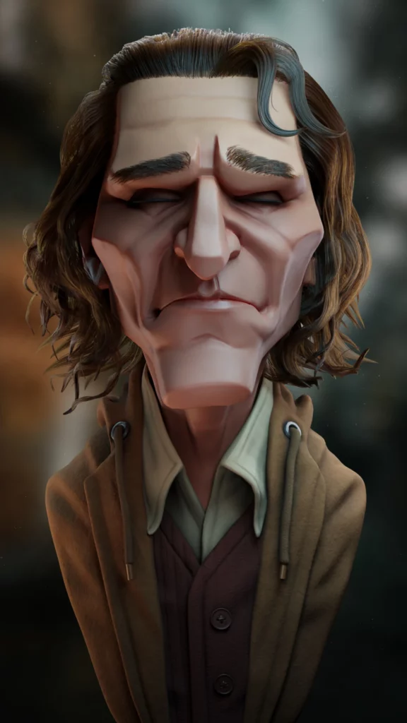 Joker/Arthur Fleck Caricature by Guillaume Mahieu | Top Freelance 3D Artists for Hire
