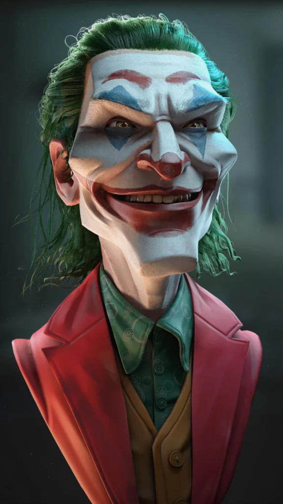 Joker/Arthur Fleck Caricature by Guillaume Mahieu | Top Freelance 3D Artists for Hire