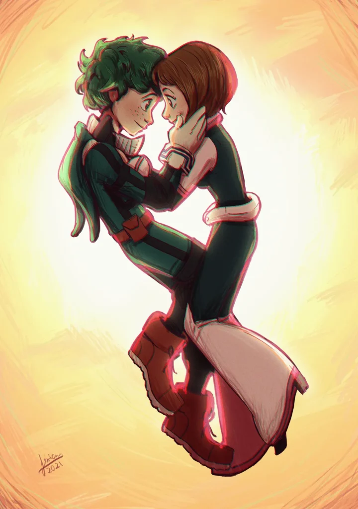 Deku x Ochaco - My Hero Academia Fan Art by Jéssica Ribeiro