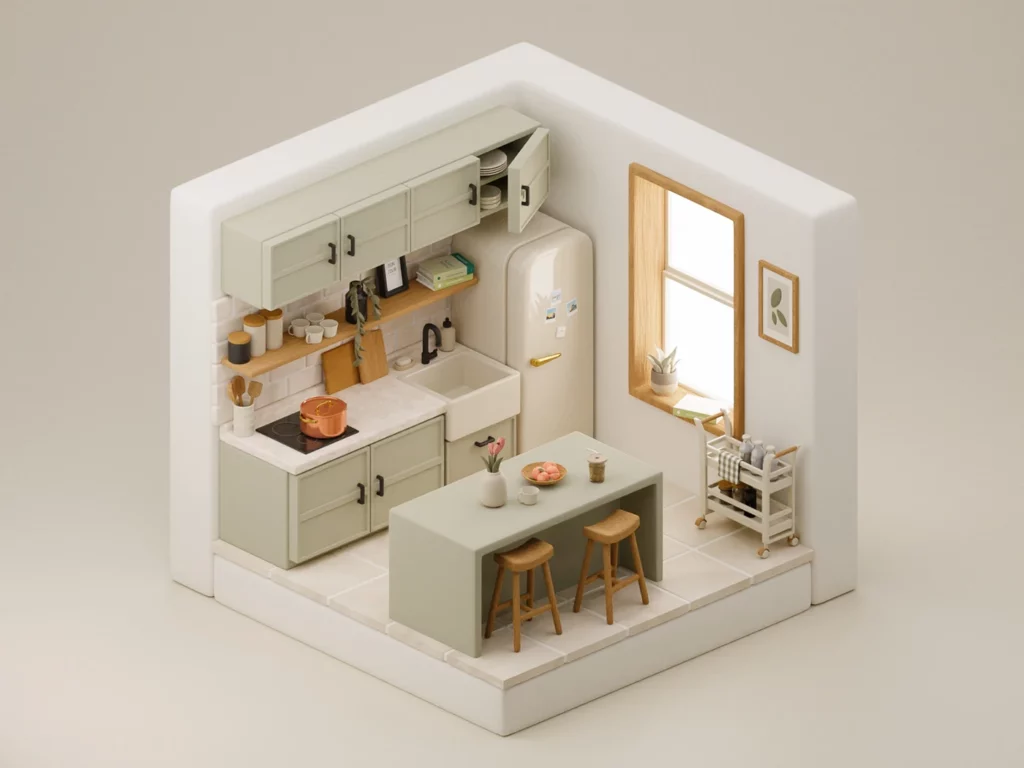 3D Isometric Kitchen by Judith Ekedi Jangwa | Best Isometric Artists Across the Globe