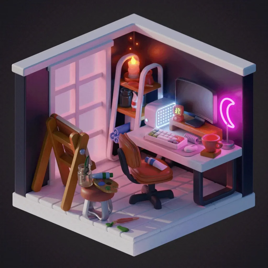 Isometric Rooms by Juliestrator | Best Isometric Artists Across the Globe