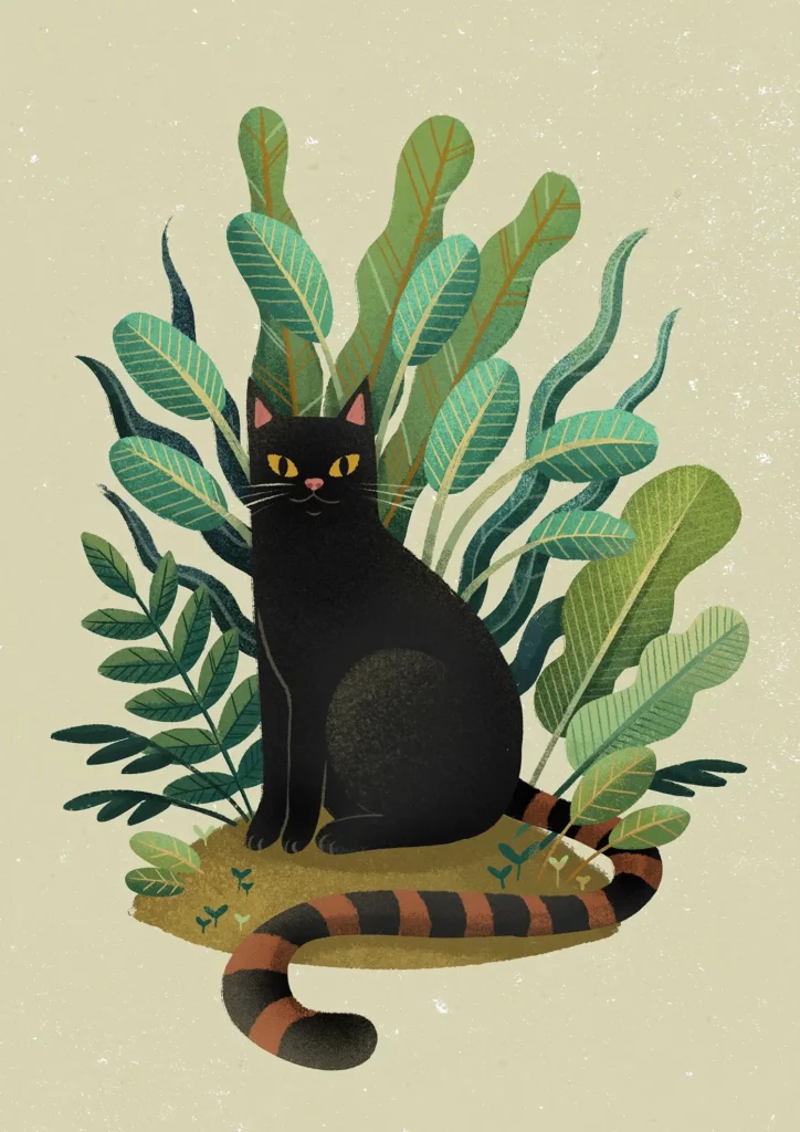 Cat Illustration by Justyna Hołubowska-Chrząszczak