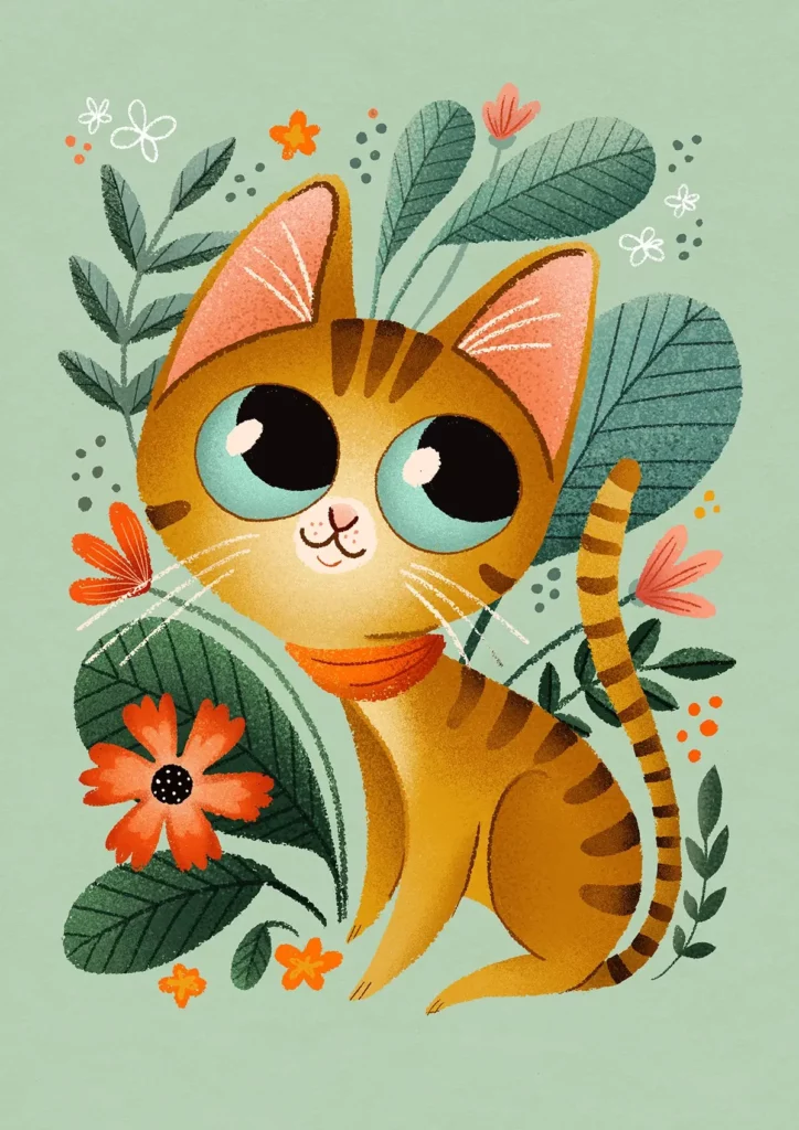 Cat Illustration by Justyna Hołubowska-Chrząszczak