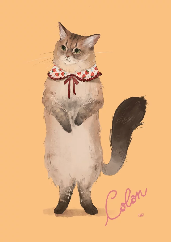 Cat Illustration by Kaede Claudia Ishikawa | Cats wearing human clothes