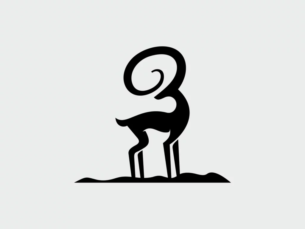 Deer negative space logo designed by MisterShot | Best Negative Space Logo Designers for Hire Today