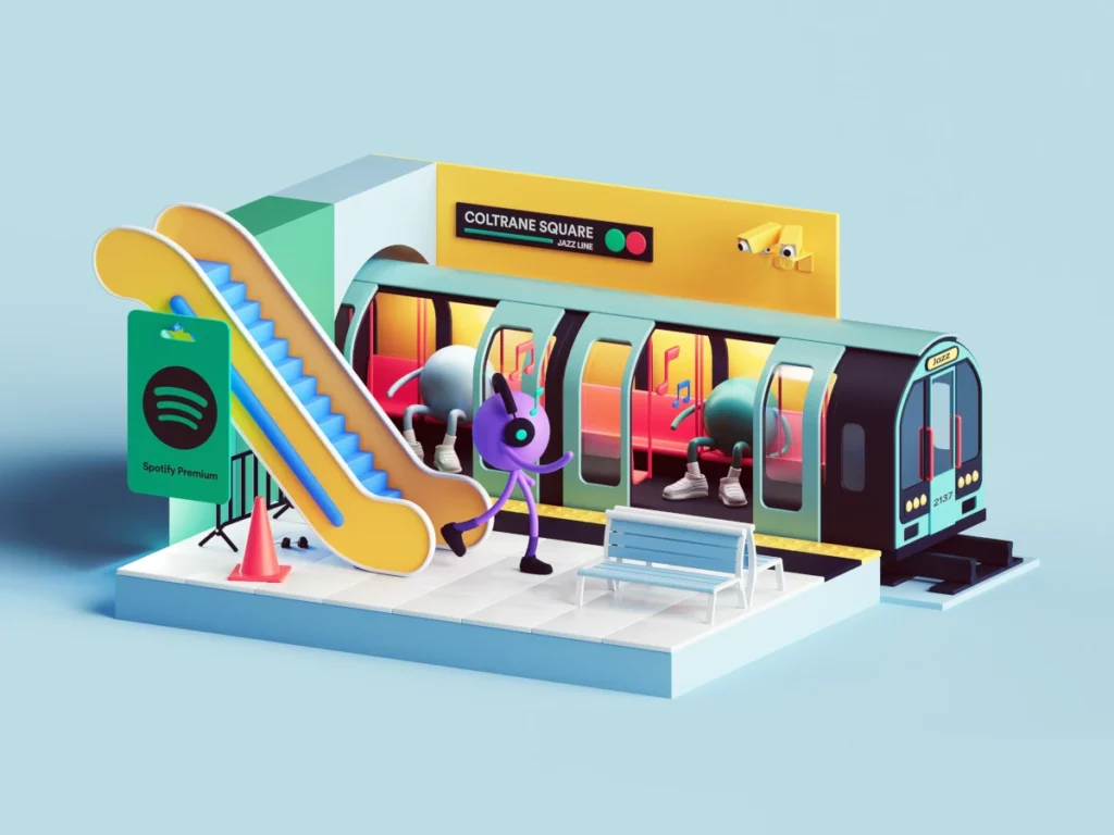 Spotify Premium by Peter Tarka | Best Isometric Artists Across the Globe