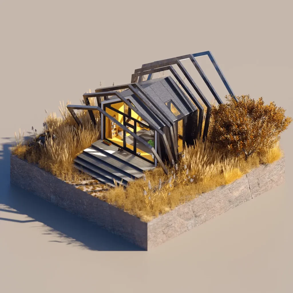 Inside tall grass by Roman Pavlovski | Best Isometric Artists Across the Globe