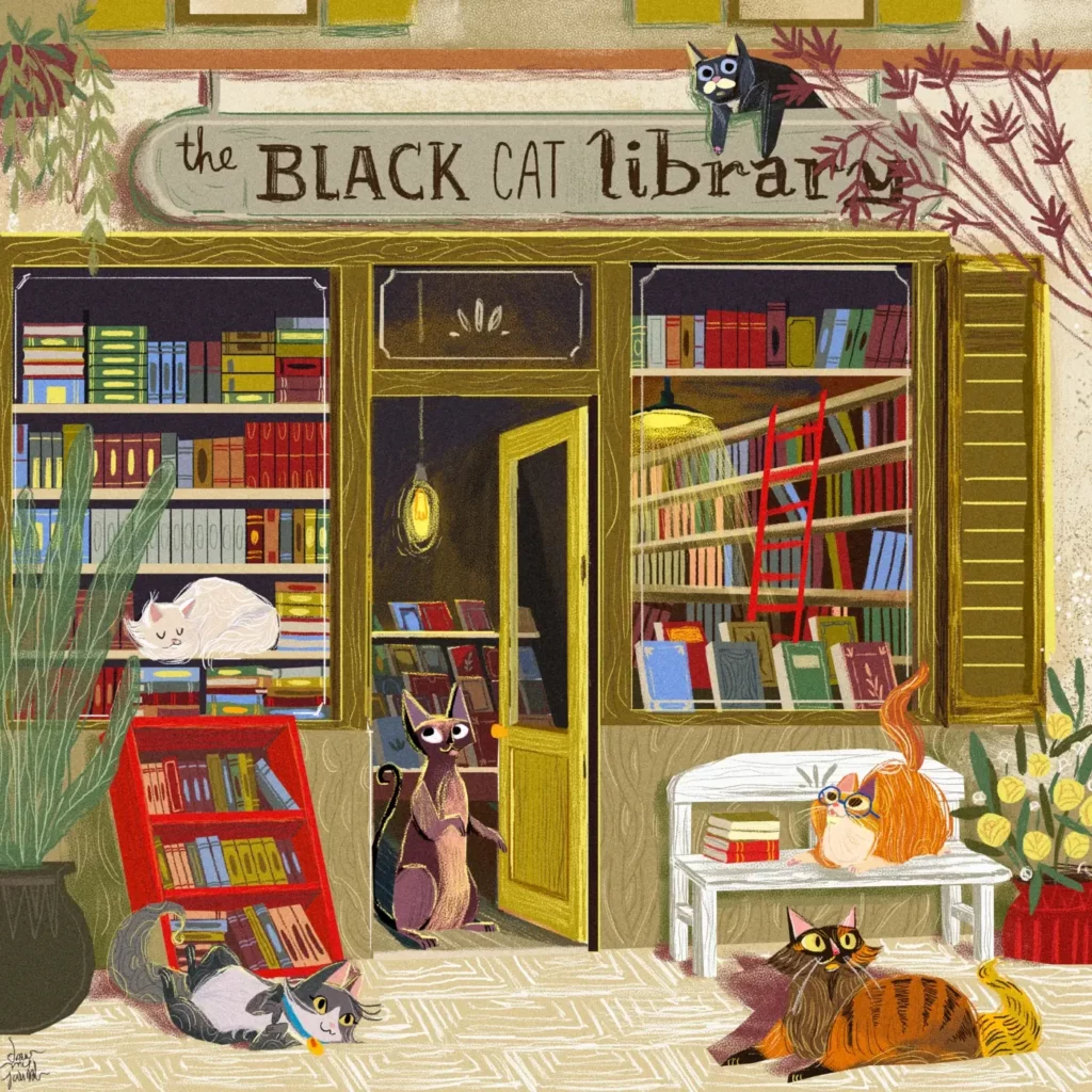 Cat Illustration by Silvia Maria Becerril Guillermo | Black Cat Library