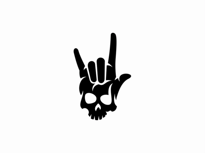Skull negative space logo designed by UNOM design | Best Negative Space Logo Designers for Hire Today