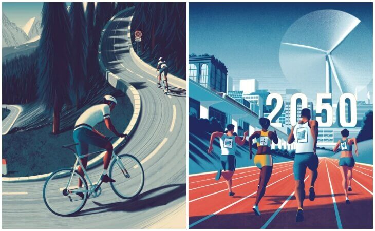 140 Captivating Sport Illustration Examples by Top Freelance Artists