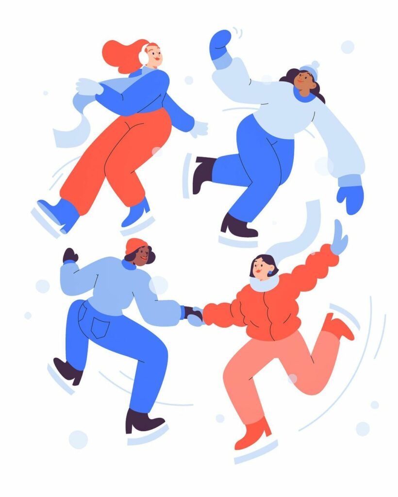 Ice Skating Illustration by Clemence Thune
